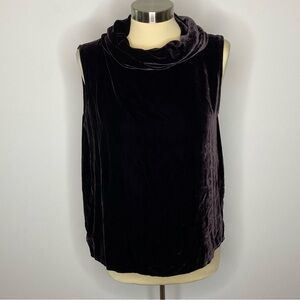 Eileen Fisher Purple Silk Velvet Sleeveless Top